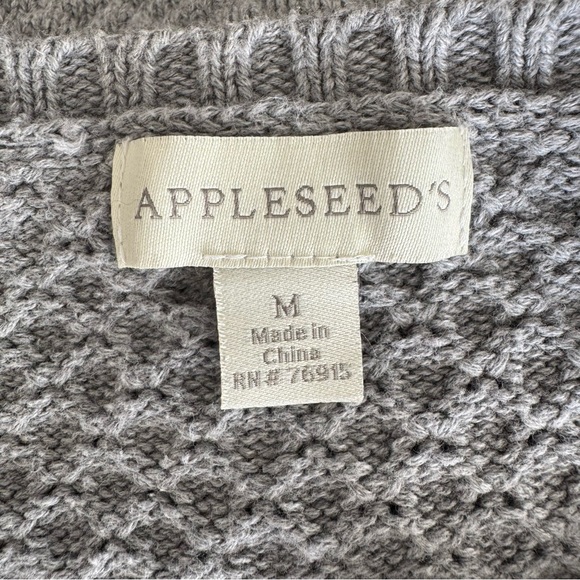 Appleseed’s Textured Gray Cotton Zip Cardigan - Size Medium - Picture 7 of 11